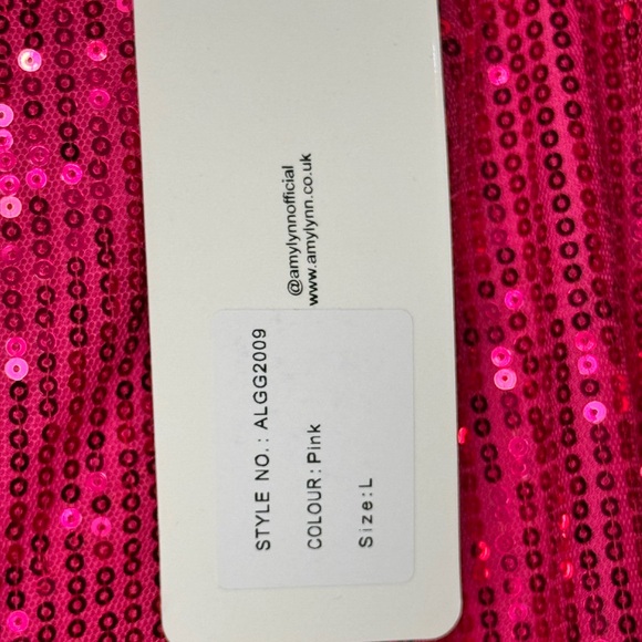 Amy Lynn Hot Pink Sequins Women's Pants & Jumpsuit Set  size Large Bling Sparkle - Picture 4 of 16